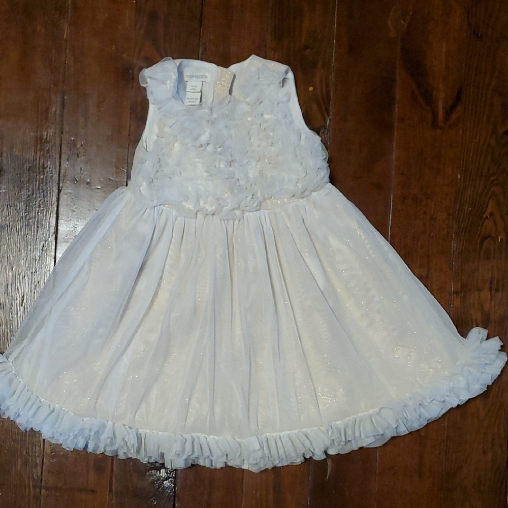 Monsoon White Floral Kids Formal Dress